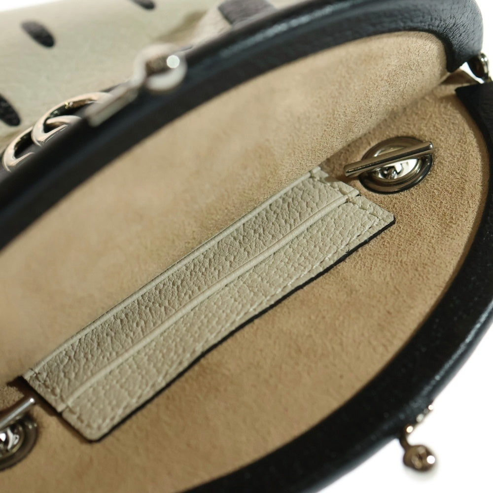 GUCCI(グッチ) ストロベリーポシェット チェーンショルダーバッグ レディース ホワイト/ブラック 719725