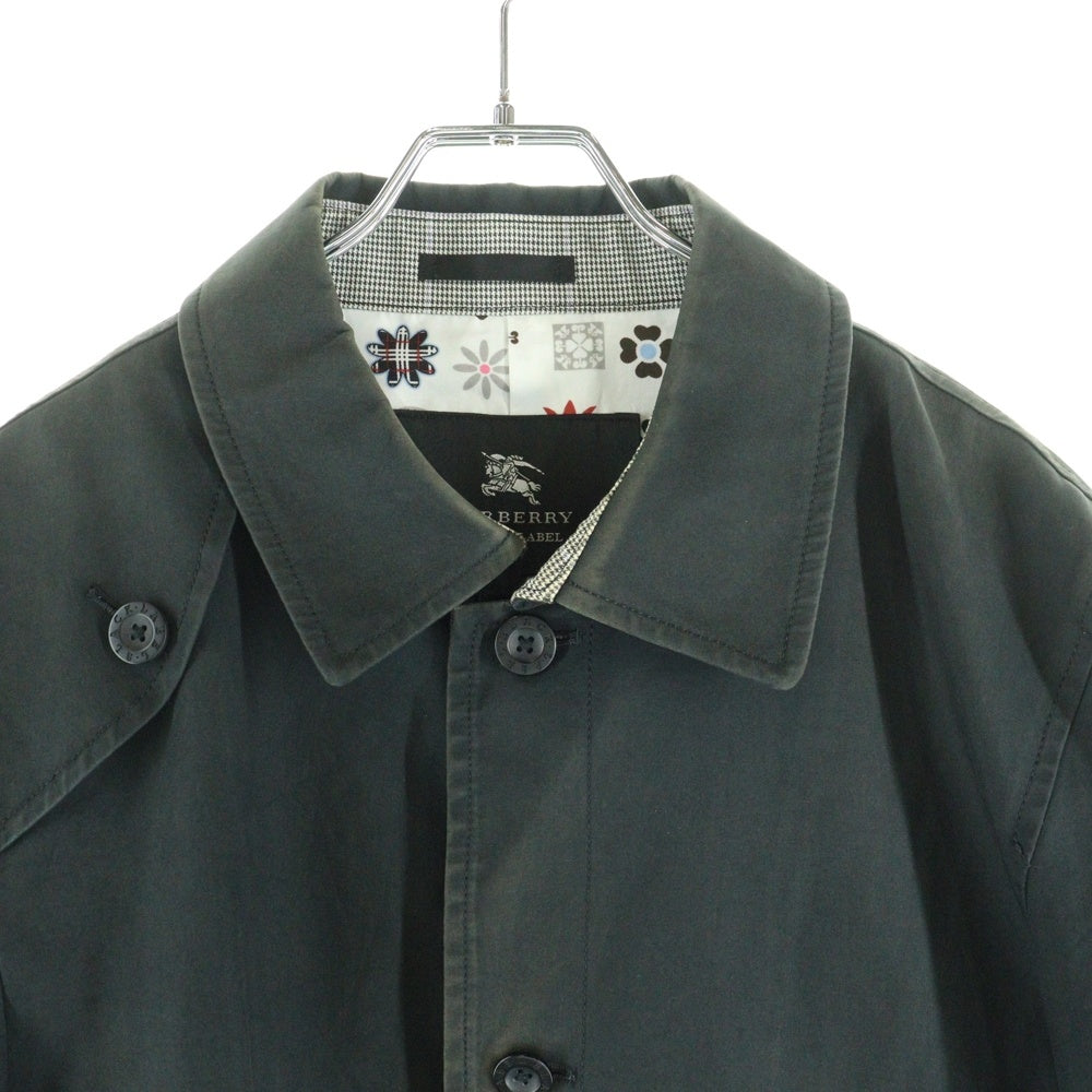 BURBERRY BLACK LABEL(バーバリー ブラックレーベル) 裏地チェック柄 トレンチコート ブラック
