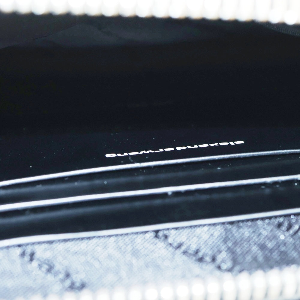 ALEXANDER WANG(アレキサンダーワン) ロゴプリント レザー スクエア クロスボディ バッグ ブラック