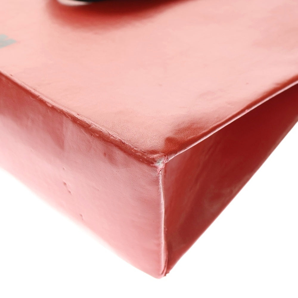 MSGM(エムエスジーエム) ロゴプリント スクエア トートバッグ レッド