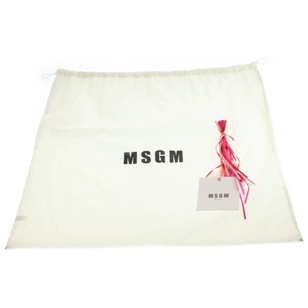 MSGM(エムエスジーエム) ロゴプリント スクエア トートバッグ レッド