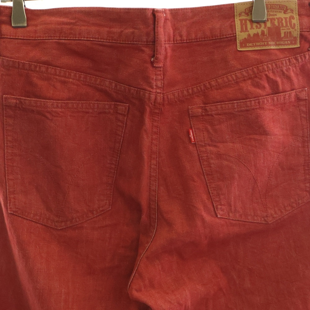 HYSTERIC GLAMOUR(ヒステリックグラマー) ストレートデニムパンツ レッド 02201AP07