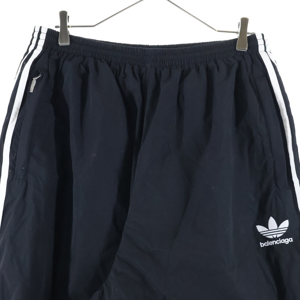 BALENCIAGA(バレンシアガ) 22AW ×adidas BAGGY WIDE TRACK PANT サイドライン バギーワイド ナイロン ロングパンツ ブラック 736051 TNQ25