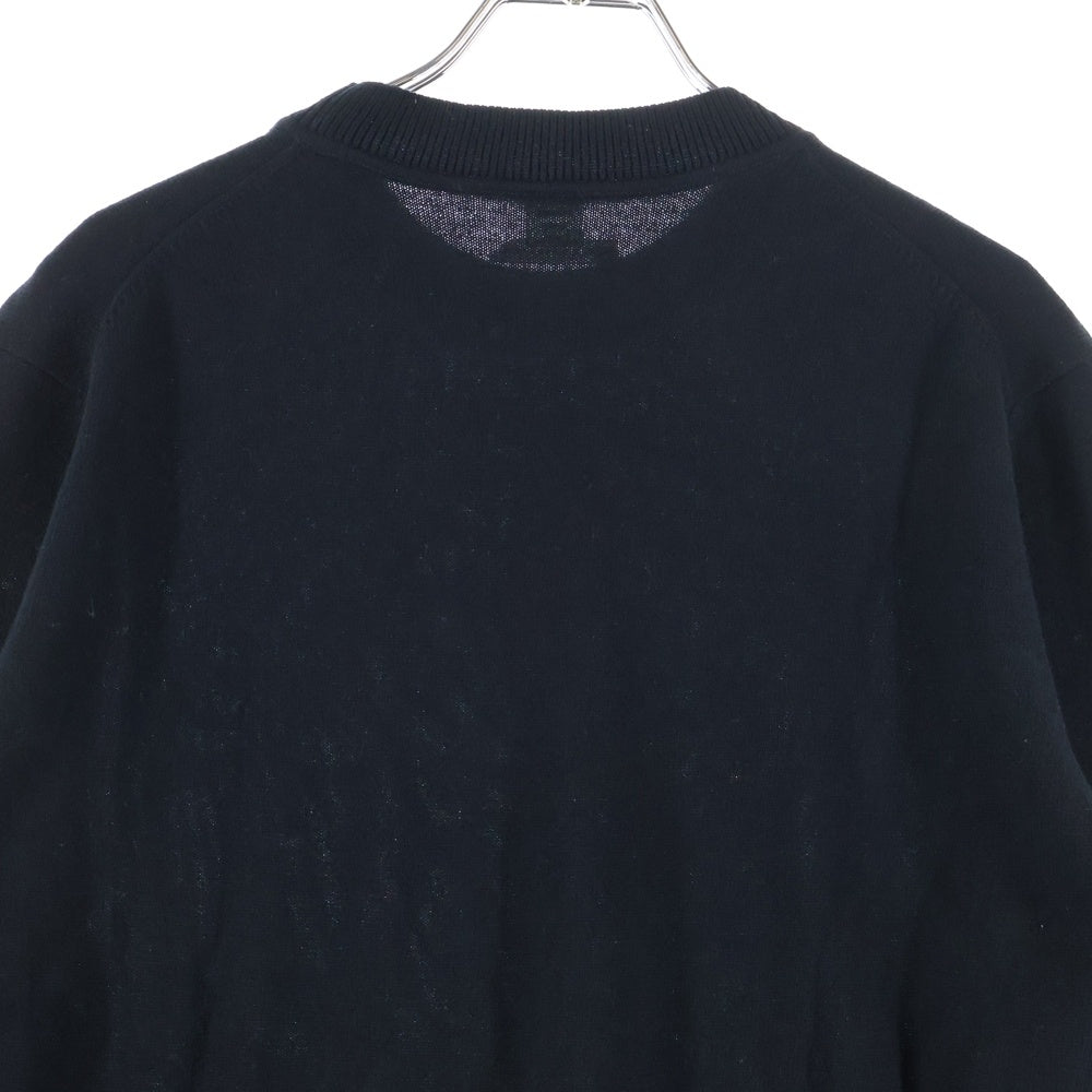 HERMES(エルメス) カシミヤ ロゴ刺繍 クルーネックニットセーター ブラック レディース 4H2604D1-G