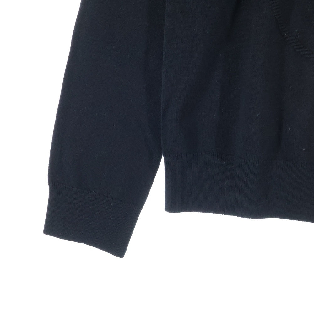 HERMES(エルメス) カシミヤ ロゴ刺繍 クルーネックニットセーター ブラック レディース 4H2604D1-G