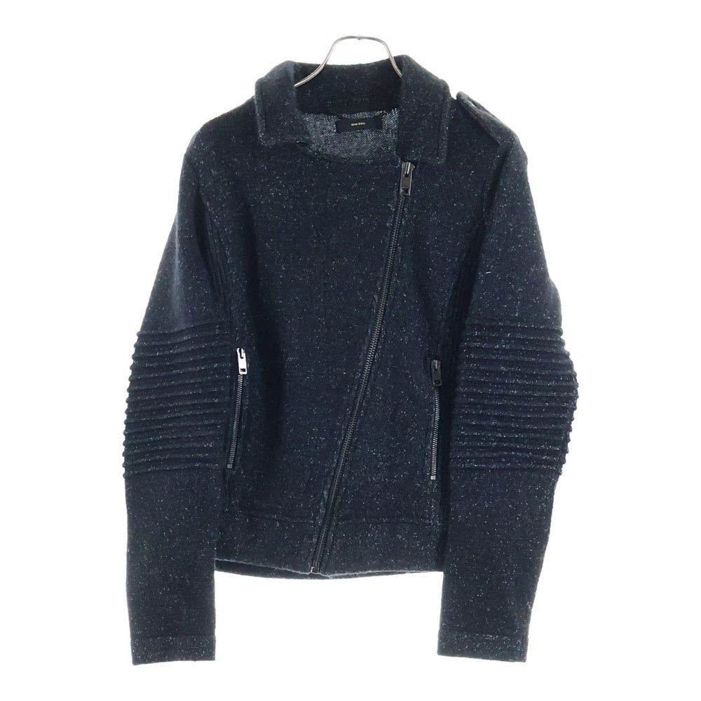 DIESEL(ディーゼル) ライダース デザインニット ジャケット ブラック