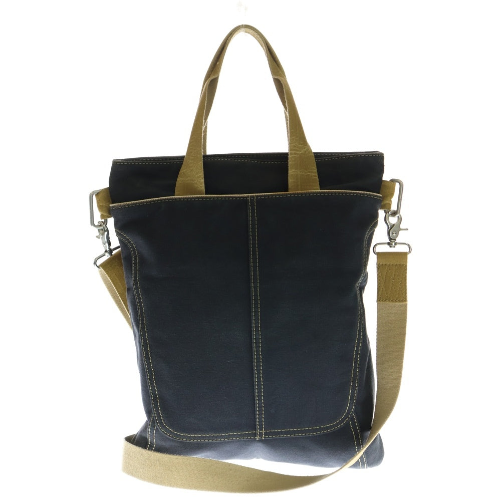 DIESEL(ディーゼル) ロゴプリントキャンバス ショルダートートバッグ ネイビー