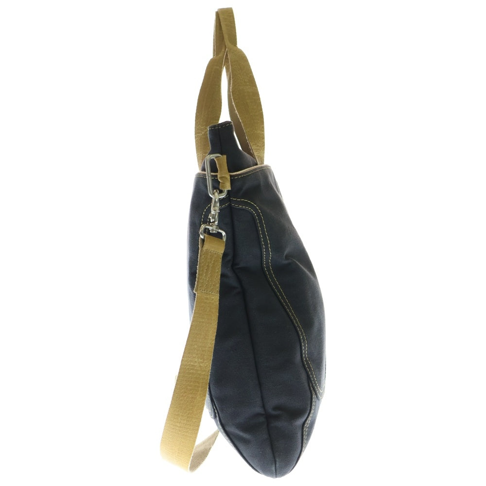 DIESEL(ディーゼル) ロゴプリントキャンバス ショルダートートバッグ ネイビー