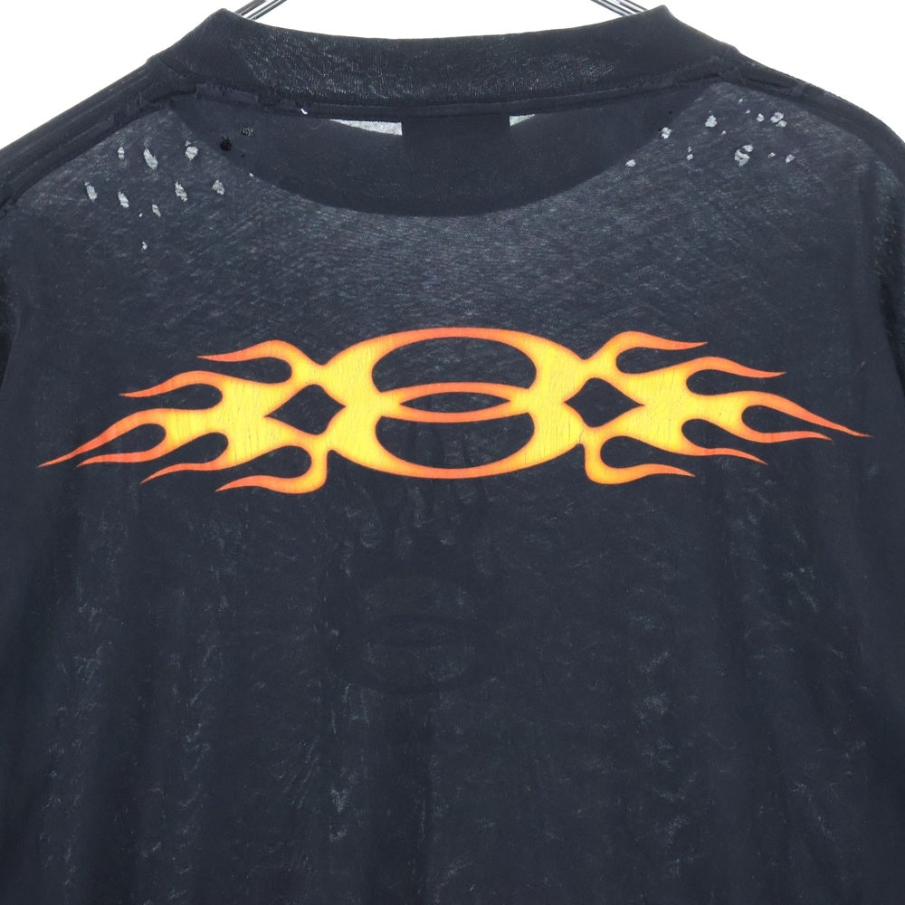 BALENCIAGA(バレンシアガ) 24AW バーニング ユニティロゴ ダメージ加工 長袖Tシャツカットソー ブラック 796917
