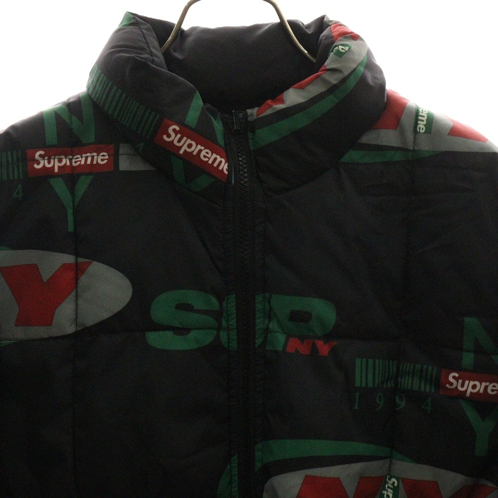 SUPREME(シュプリーム) 18AW NY Reversible Puffy Jacket フォトプリントリバーシブルジャケット ブラック