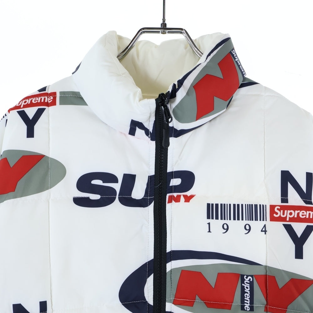 SUPREME(シュプリーム) 18AW NY Reversible Puffy Jacket フォトプリントリバーシブルジャケット ホワイト