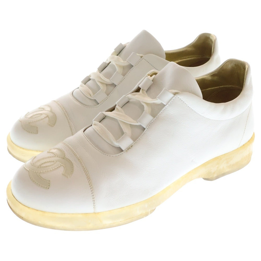 CHANEL(シャネル) ココマーク クリアソール レザー ローカットスニーカー ホワイト レディース A15946X01645