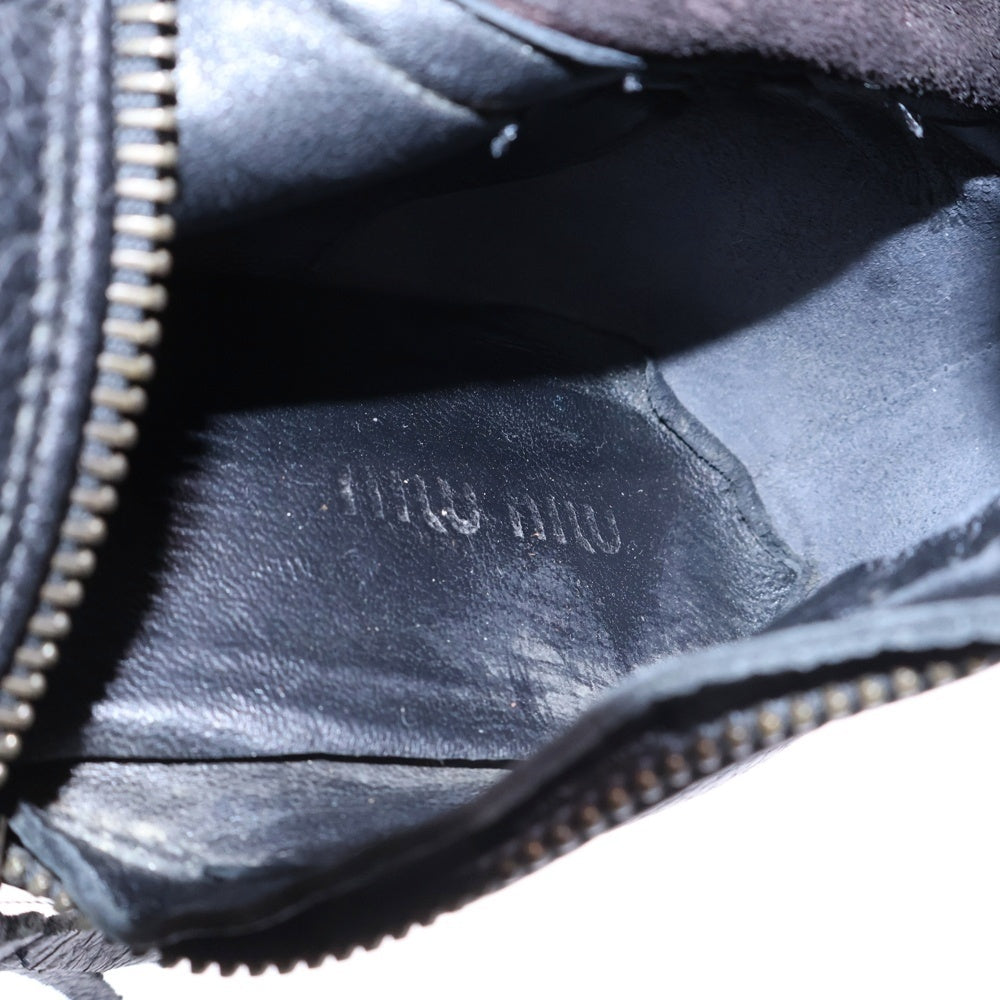 miumiu(ミュウミュウ) サイドジップ レザー ロングブーツ ブラック レディース