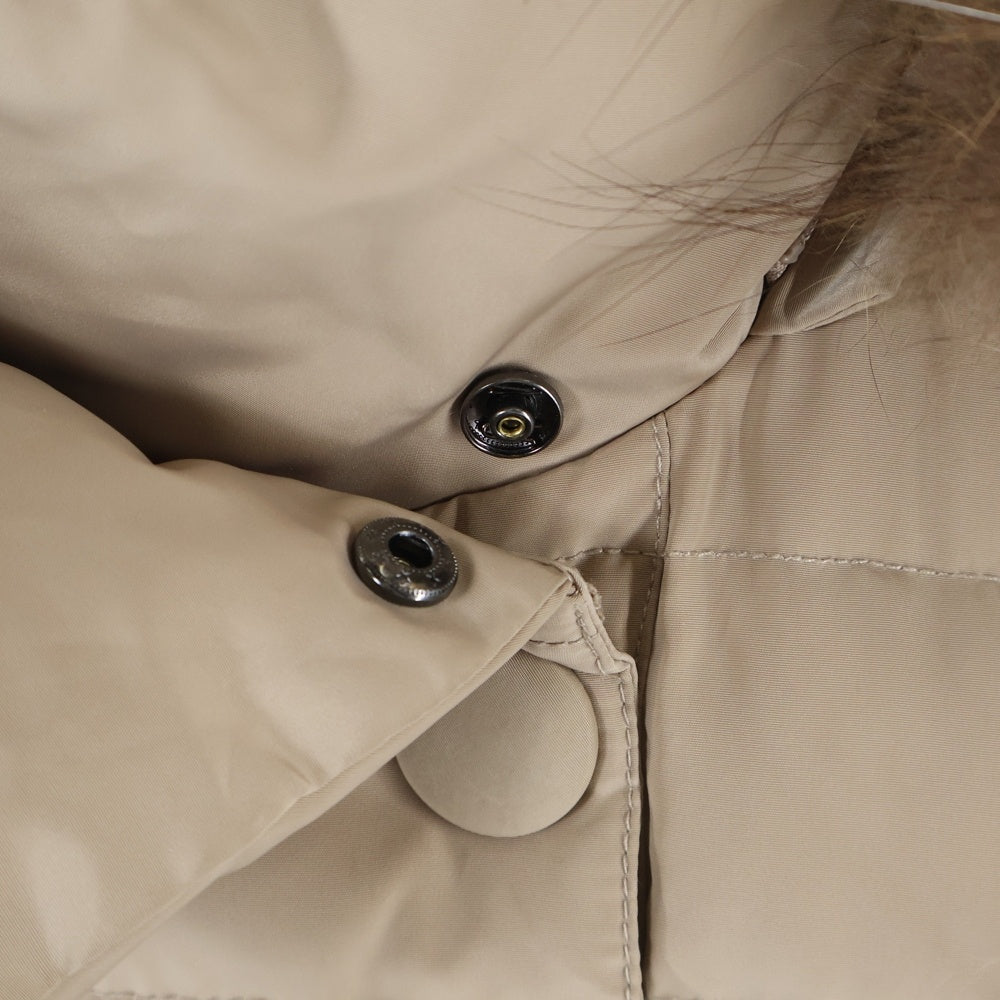 Max Mara(マックスマーラ) キルティング ファーフーデッド コート ベージュ レディース 84940110