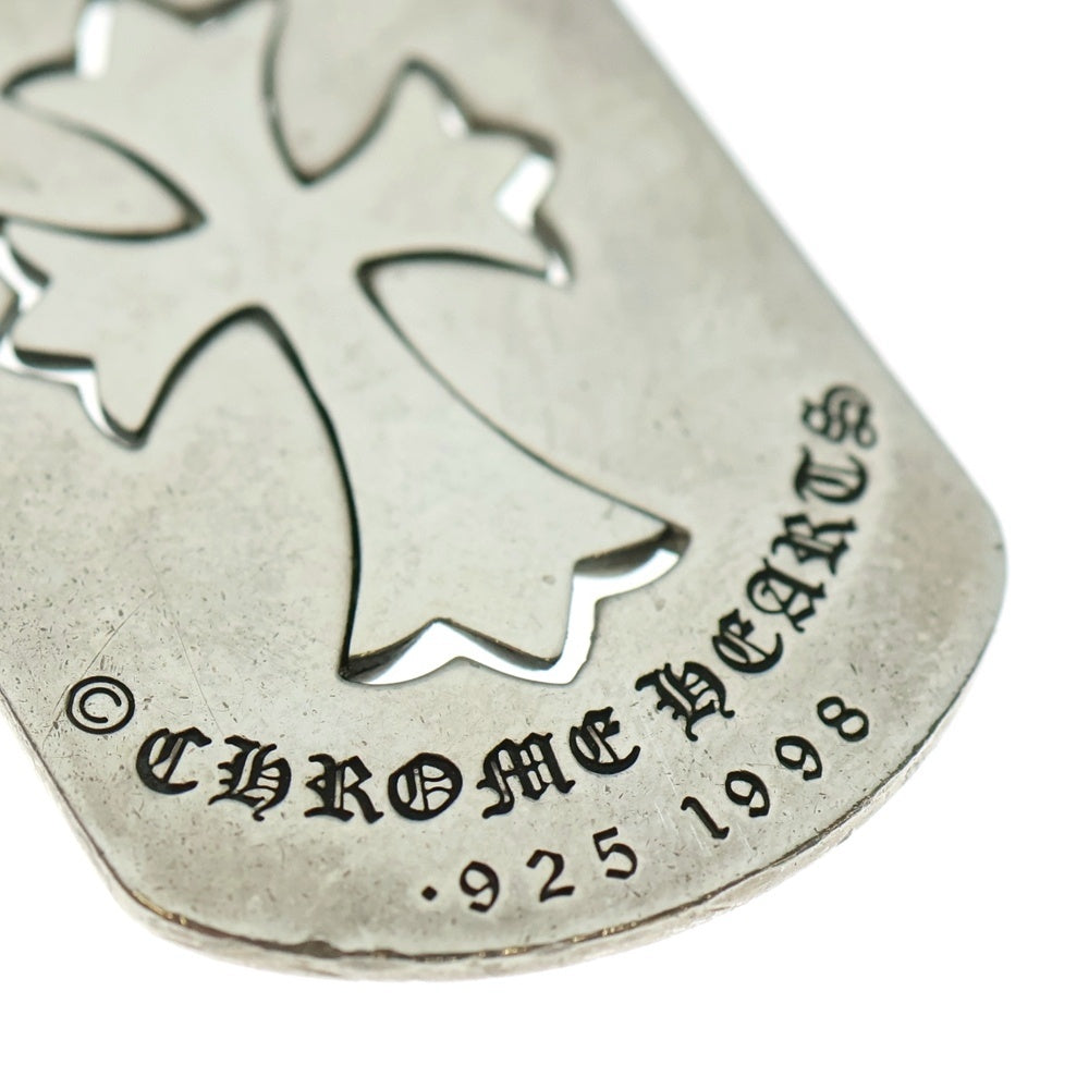 CHROME HEARTS(クロムハーツ) D TAG LRG TNY CRS カットアウトタイニーCHクロス ラージドッグタグ ネックレストップ シルバー