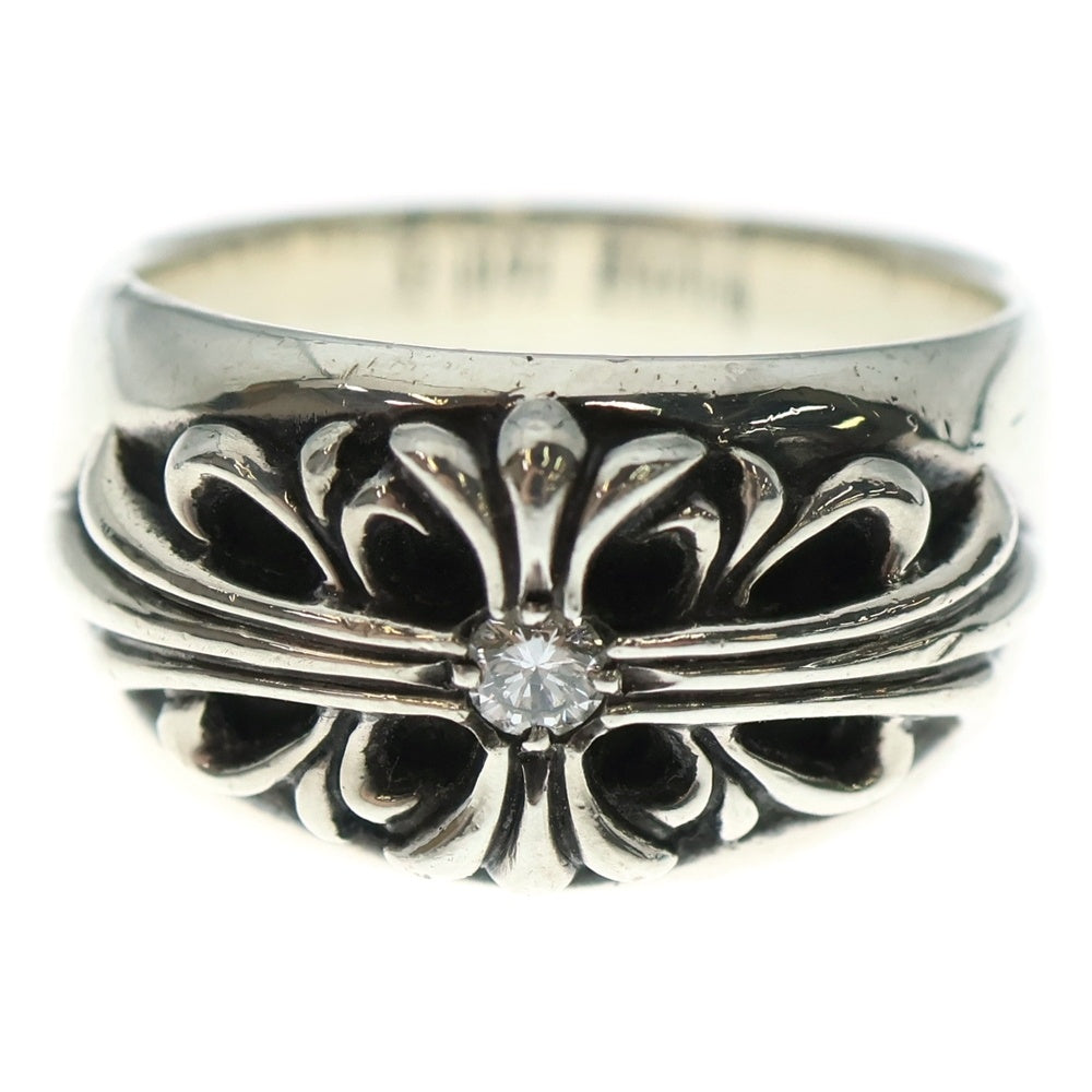 CHROME HEARTS(クロムハーツ) FLRL CRS 1DIA フローラルクロスリング 1ダイヤ シルバー