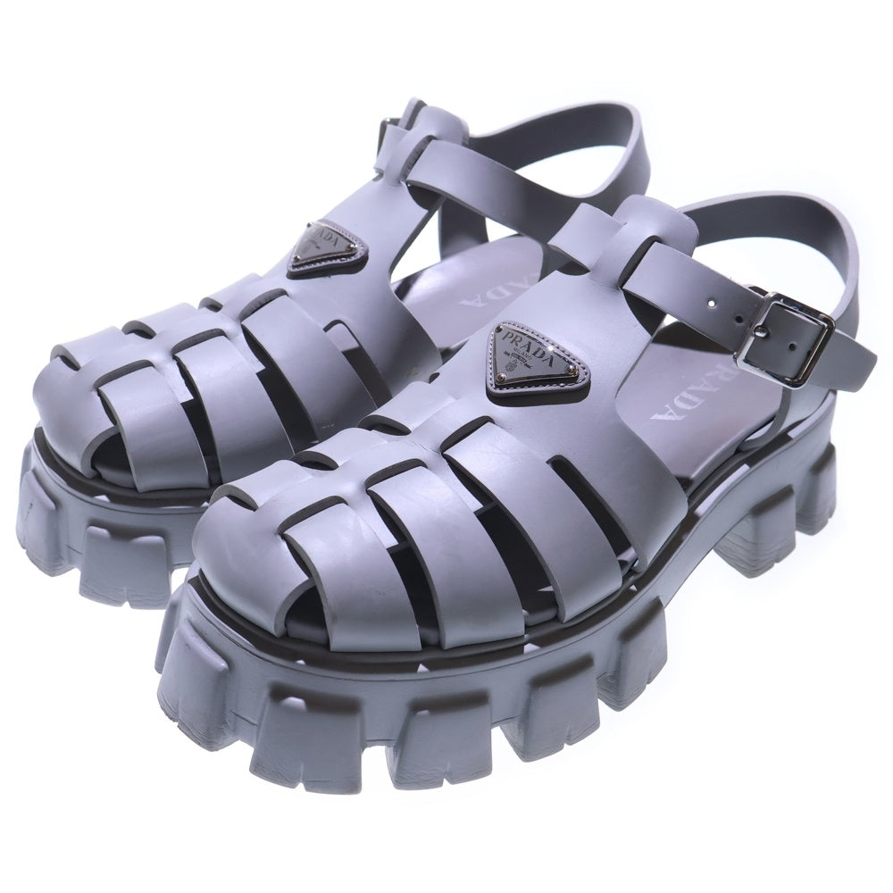 PRADA(プラダ) トライアングルロゴ モノリス ラバーサンダル グレー