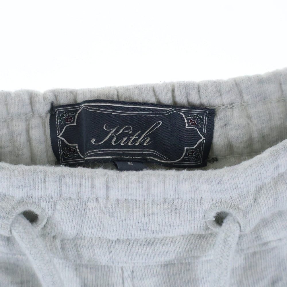 KITH(キス) ロゴ刺繍 スウェットハーフパンツ グレー