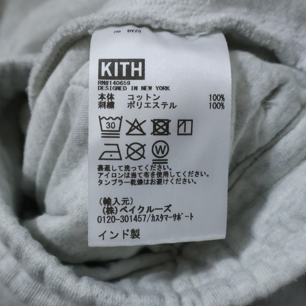 KITH(キス) ロゴ刺繍 スウェットハーフパンツ グレー