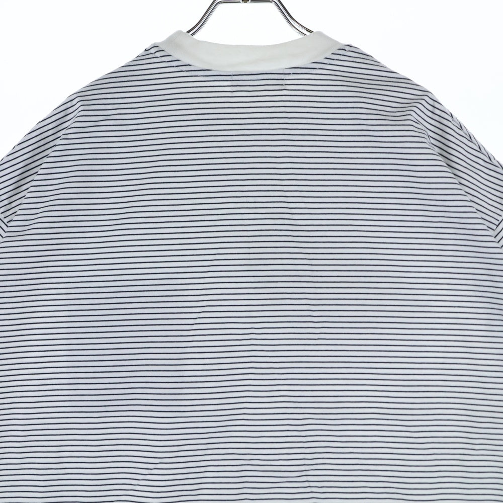 ALOUND(アラウンド) 24SS STRIPED OVERSIZE TEE オーバーサイズ ボーダー クルーネック Tシャツ ホワイト/ブラック