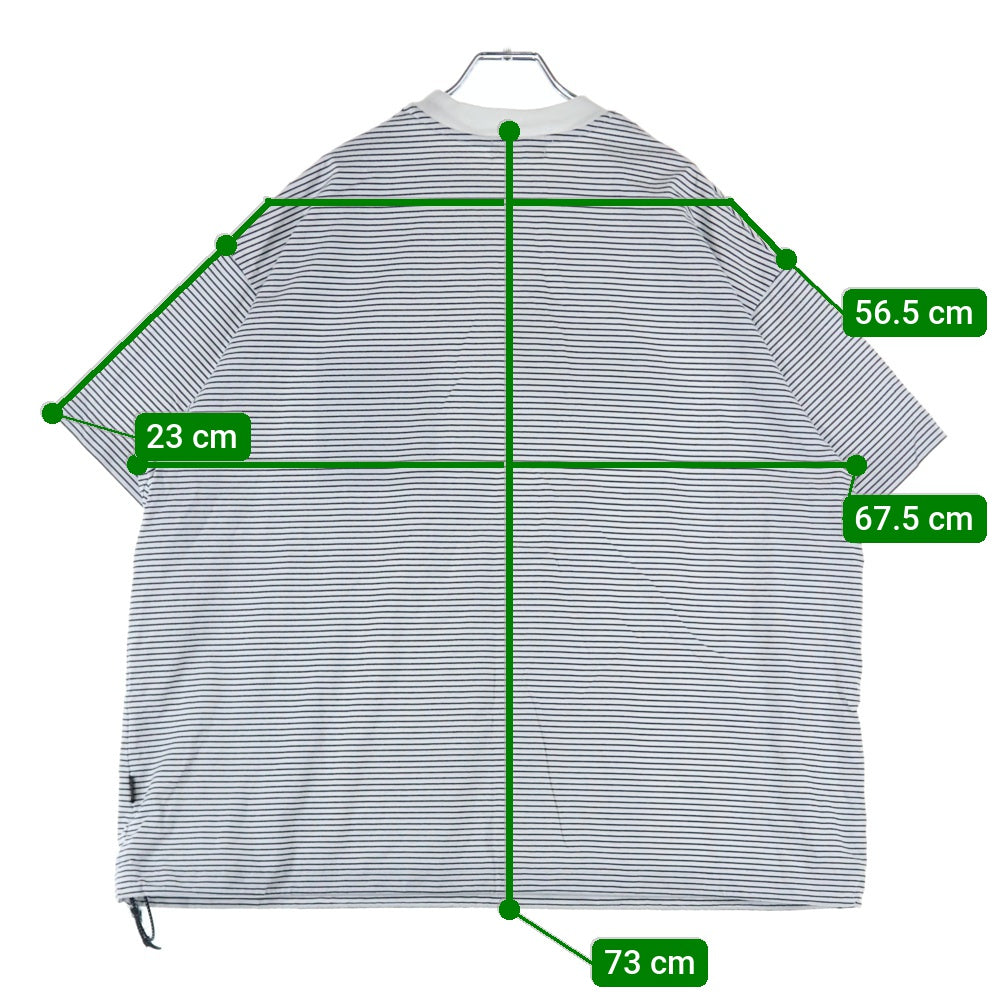 ALOUND(アラウンド) 24SS STRIPED OVERSIZE TEE オーバーサイズ ボーダー クルーネック Tシャツ ホワイト/ブラック