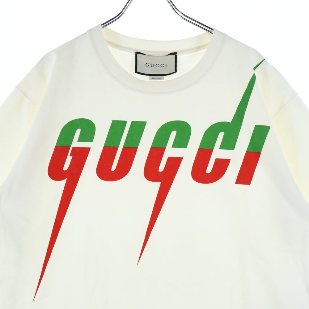 GUCCI(グッチ) 19SS Blade Print Tee 565806 XJAZY ブレードロゴ半袖Tシャツ カットソー ホワイト
