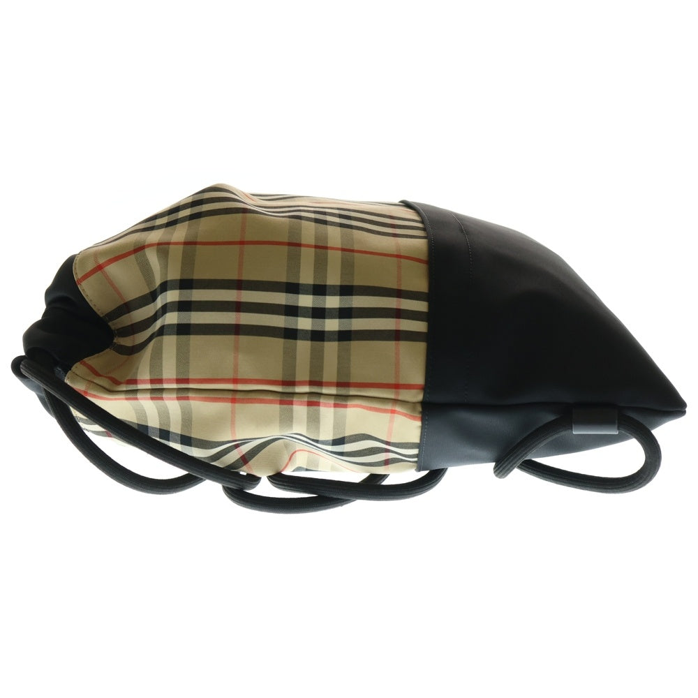 BURBERRY(バーバリー) ラバーロゴワッペン ノバチェック コットン バックパック ブラウン 8023645