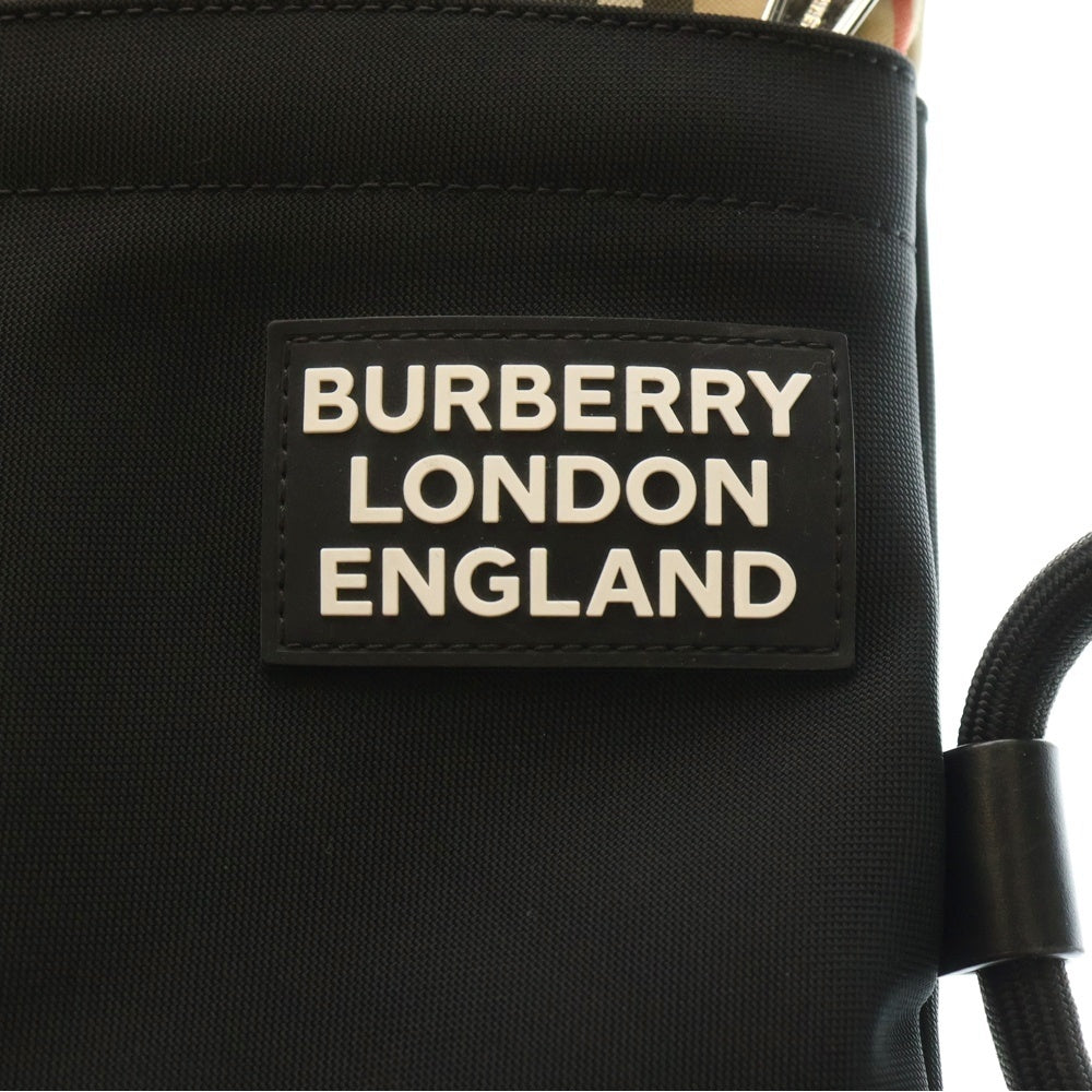 BURBERRY(バーバリー) ラバーロゴワッペン ノバチェック コットン バックパック ブラウン 8023645