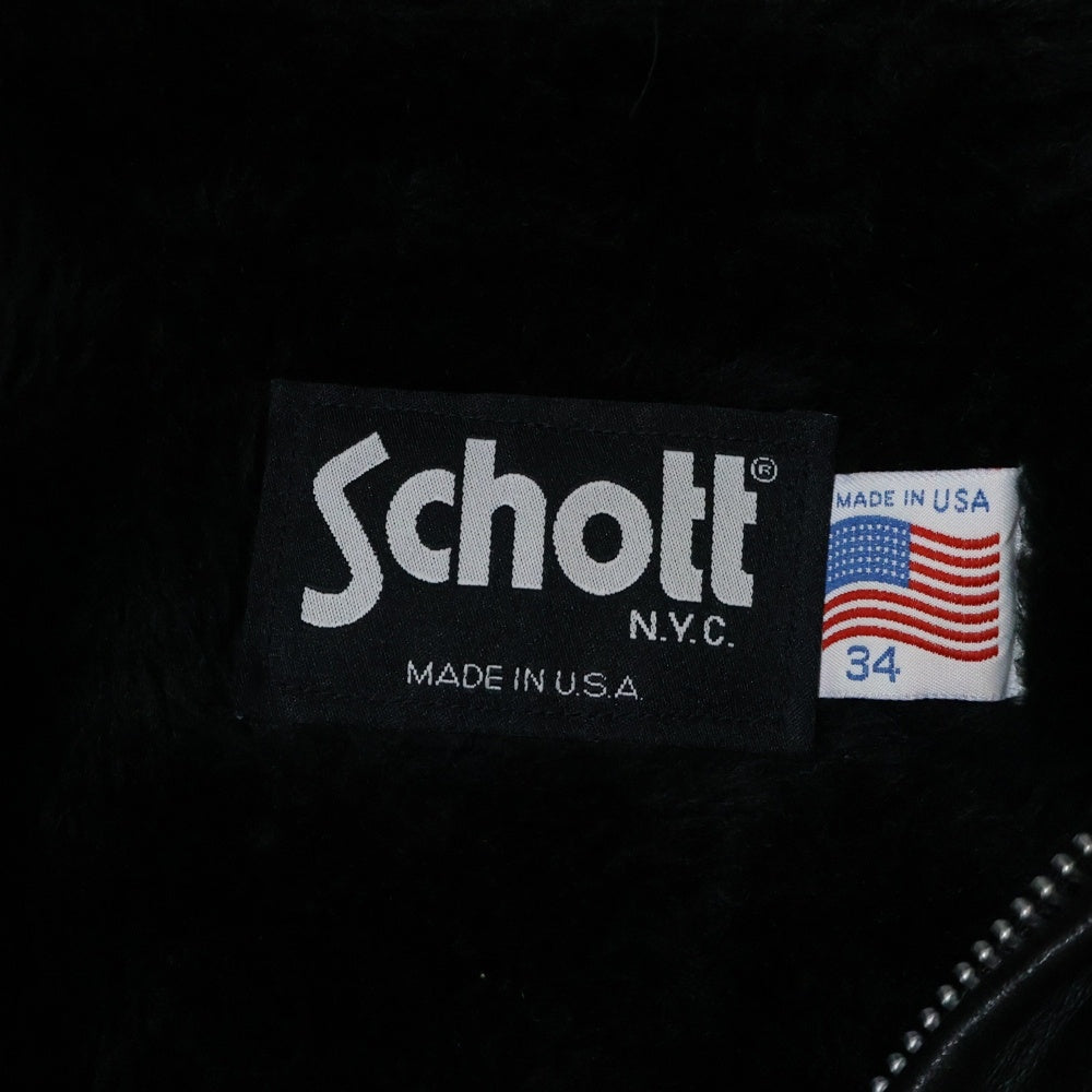 SCHOTT(ショット) 641 SINGLE RIDERS LEATHER JACKET シングルライダース レザージャケット ボアライナー付き ブラック