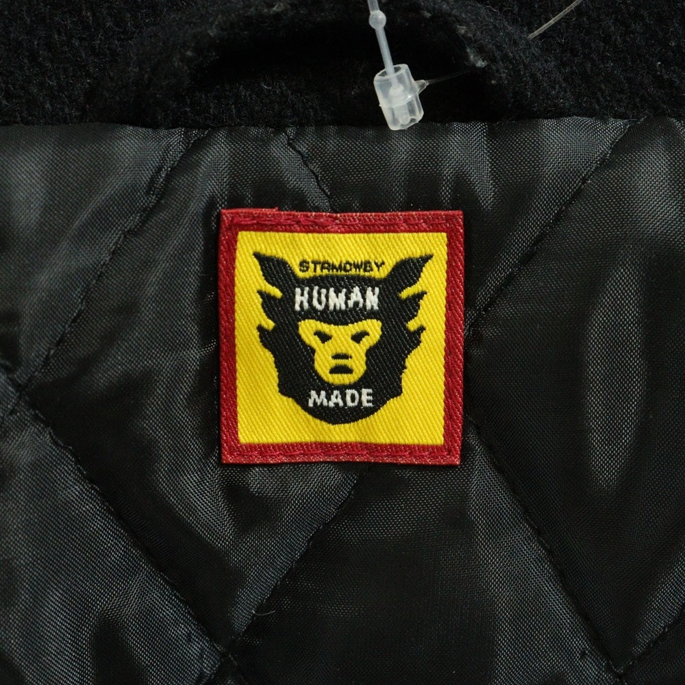 HUMAN MADE(ヒューマンメイド) ×Girls Don't Cry ガールズドントクライ フロント刺繍 ロゴパッチ バーシティジャケット スタジャン ブラック XX26JK010