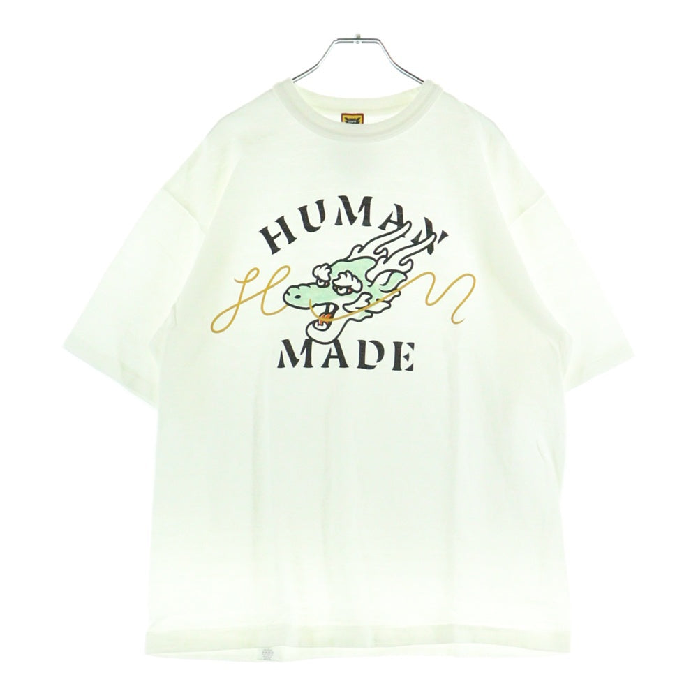 HUMAN MADE(ヒューマンメイド) 24SS GRAPHIC T-SHIRT ドラゴンプリント クルーネック半袖Tシャツ カットソー ホワイト HM27TE001