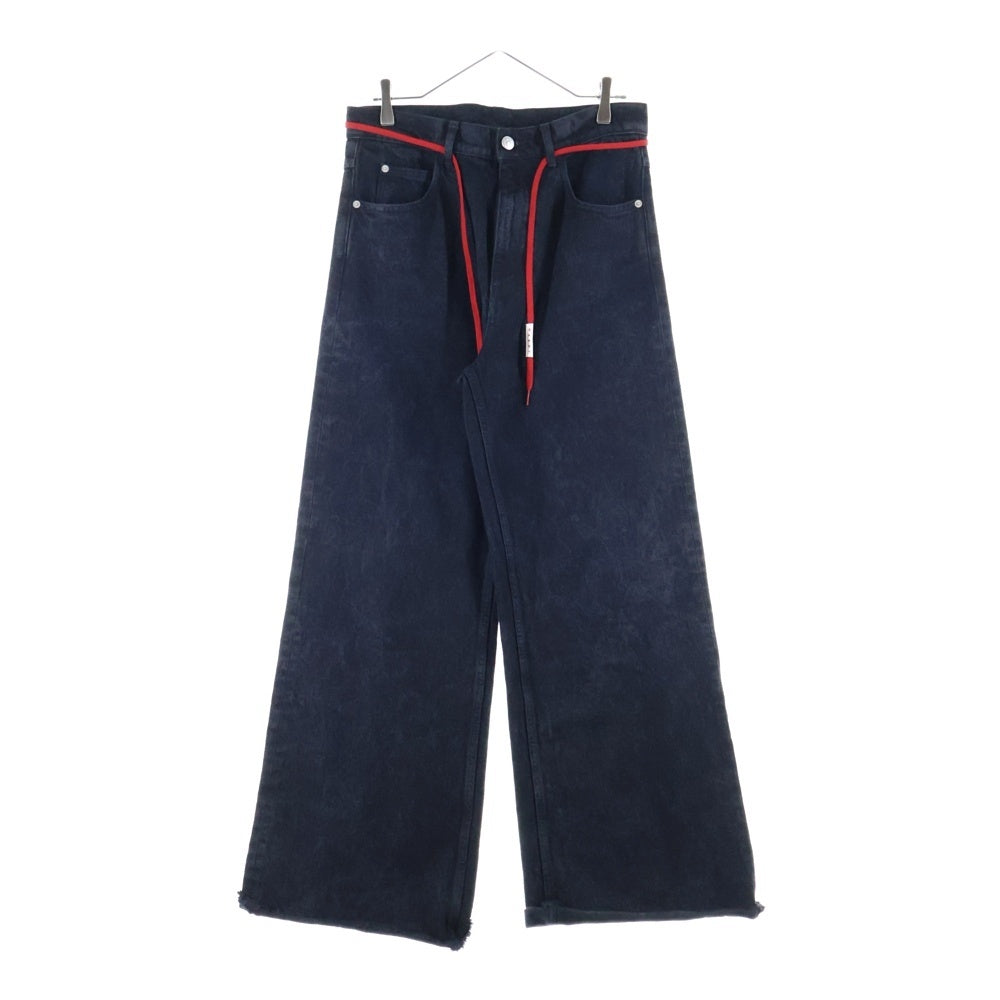 MARNI(マルニ) 23AW MARBLE DYED COTTON DENIM BLACK ワイドデニムパンツ ブラック