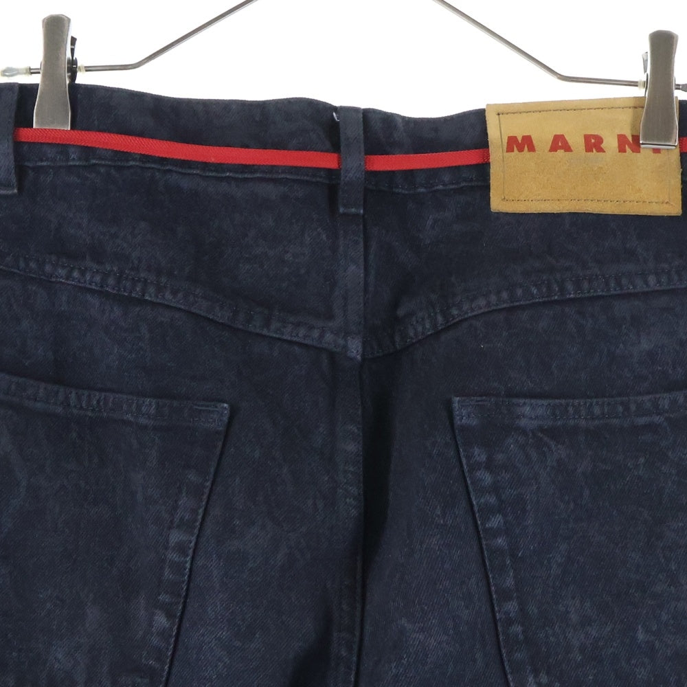 MARNI(マルニ) 23AW MARBLE DYED COTTON DENIM BLACK ワイドデニムパンツ ブラック