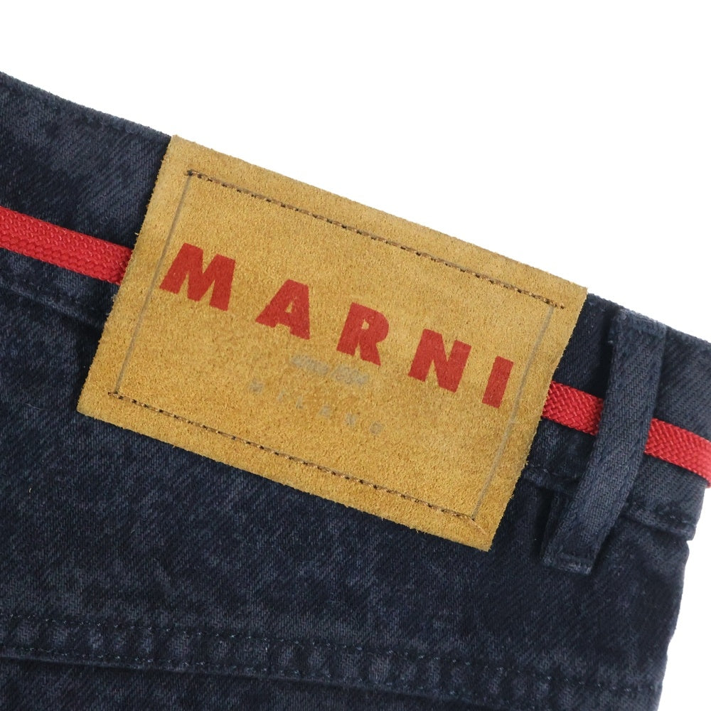 MARNI(マルニ) 23AW MARBLE DYED COTTON DENIM BLACK ワイドデニムパンツ ブラック