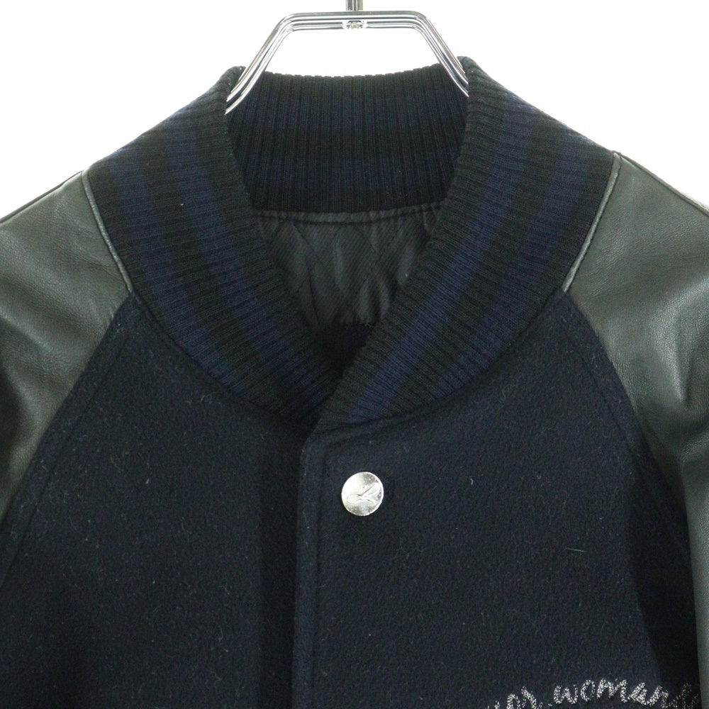 UNITED ARROWS(ユナイテッドアローズ) Liquor,woman&tears リカー ウーマン&ティアーズ アームレザーラグランジャケット ブルゾン ネイビー