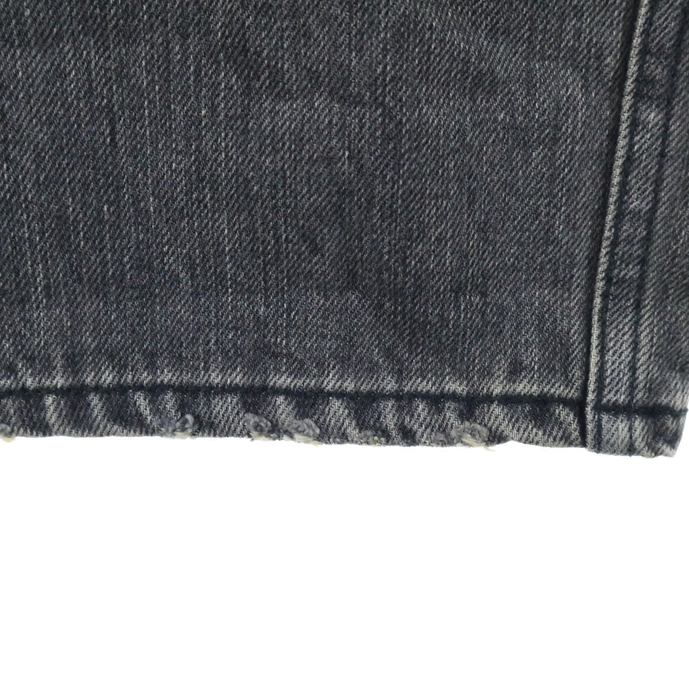 GANGSTERVILLE(ギャングスタービル) ウォッシュ加工ストレートデニムパンツ グレー