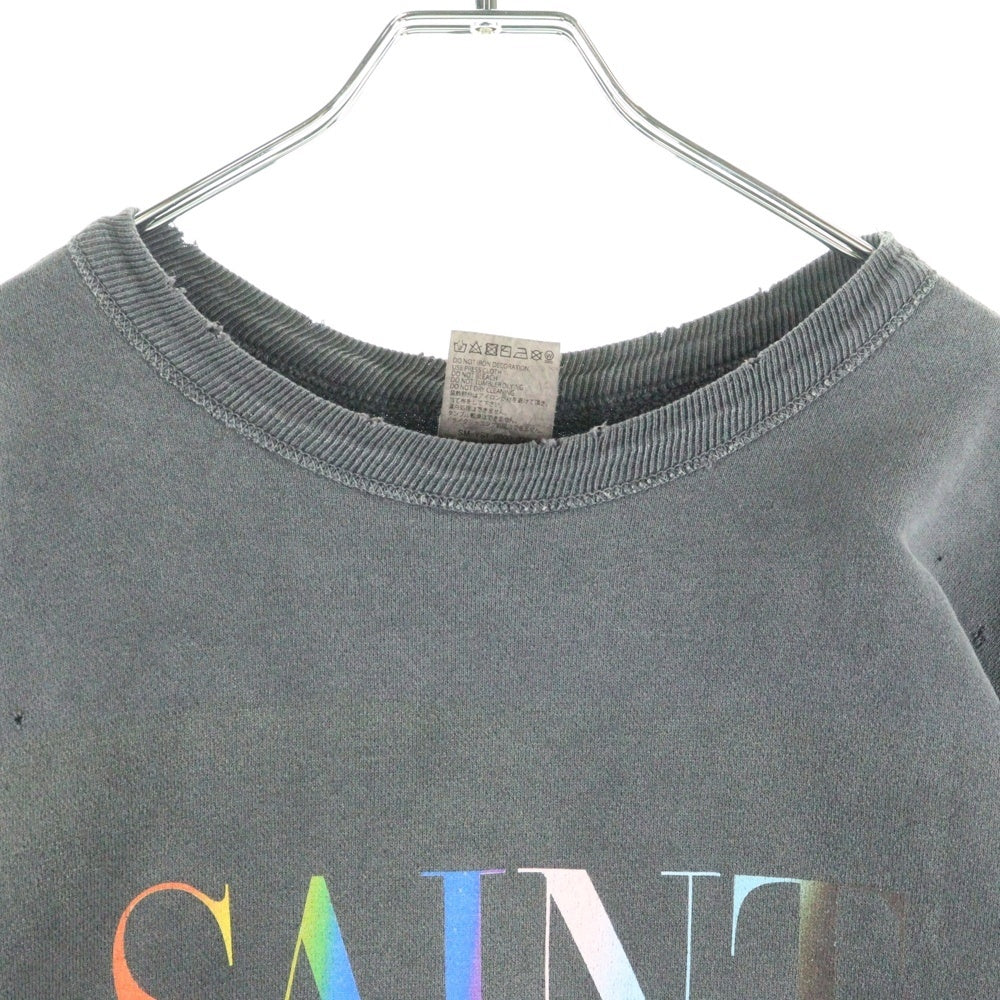 SAINT MICHAEL(セントマイケル) CREW SWEAT RAINBOW クルーネックスウェットトレーナー グレー SM-YS1-0000-030