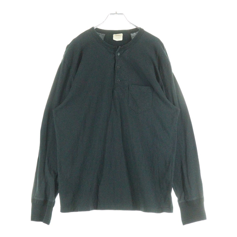 GLAD HAND(グラッドハンド) ヘンリーネック長袖Tシャツ カットソー ブラック