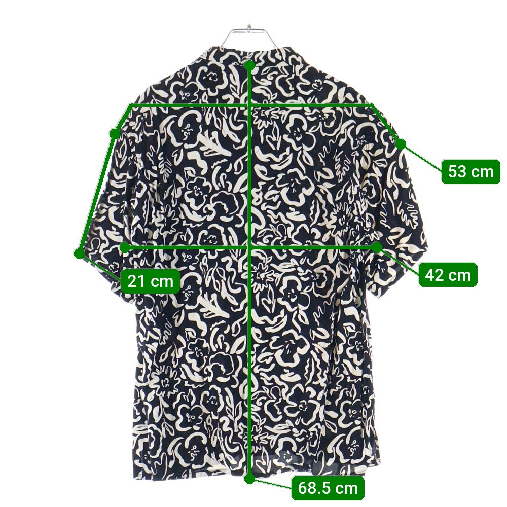 OLD JOE(オールドジョー) オープンカラー 総柄半袖シャツ ブラック