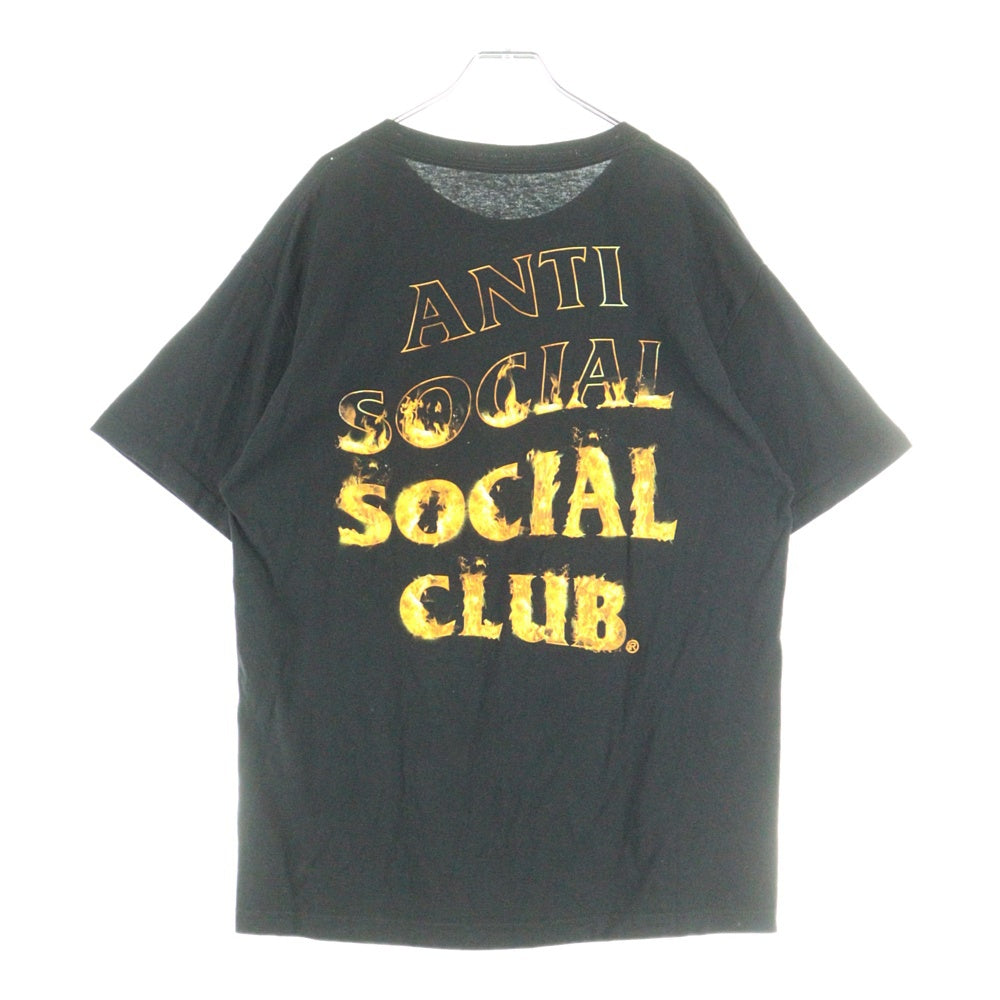 ANTI SOCIAL SOCIAL CLUB(アンチソーシャルソーシャルクラブ) ファイアパターンロゴ半袖Tシャツ カットソー ブラック