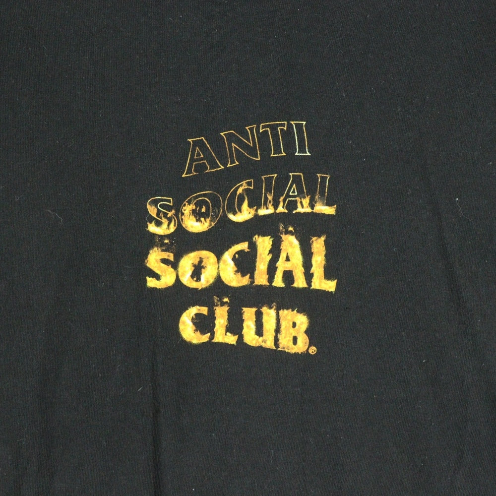 ANTI SOCIAL SOCIAL CLUB(アンチソーシャルソーシャルクラブ) ファイアパターンロゴ半袖Tシャツ カットソー ブラック