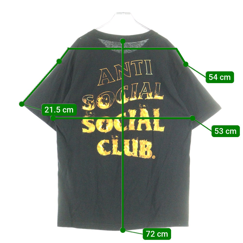 ANTI SOCIAL SOCIAL CLUB(アンチソーシャルソーシャルクラブ) ファイアパターンロゴ半袖Tシャツ カットソー ブラック