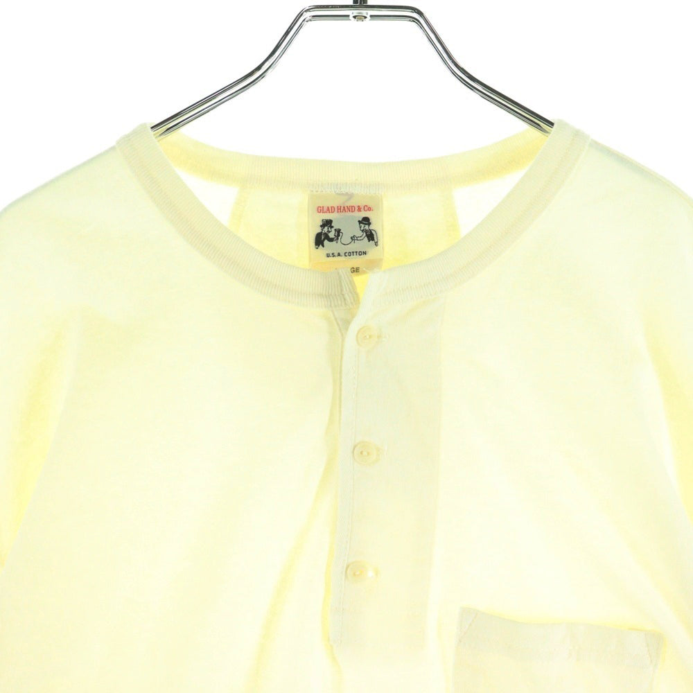GLAD HAND(グラッドハンド) ヘンリーネック長袖Tシャツ カットソー ホワイト