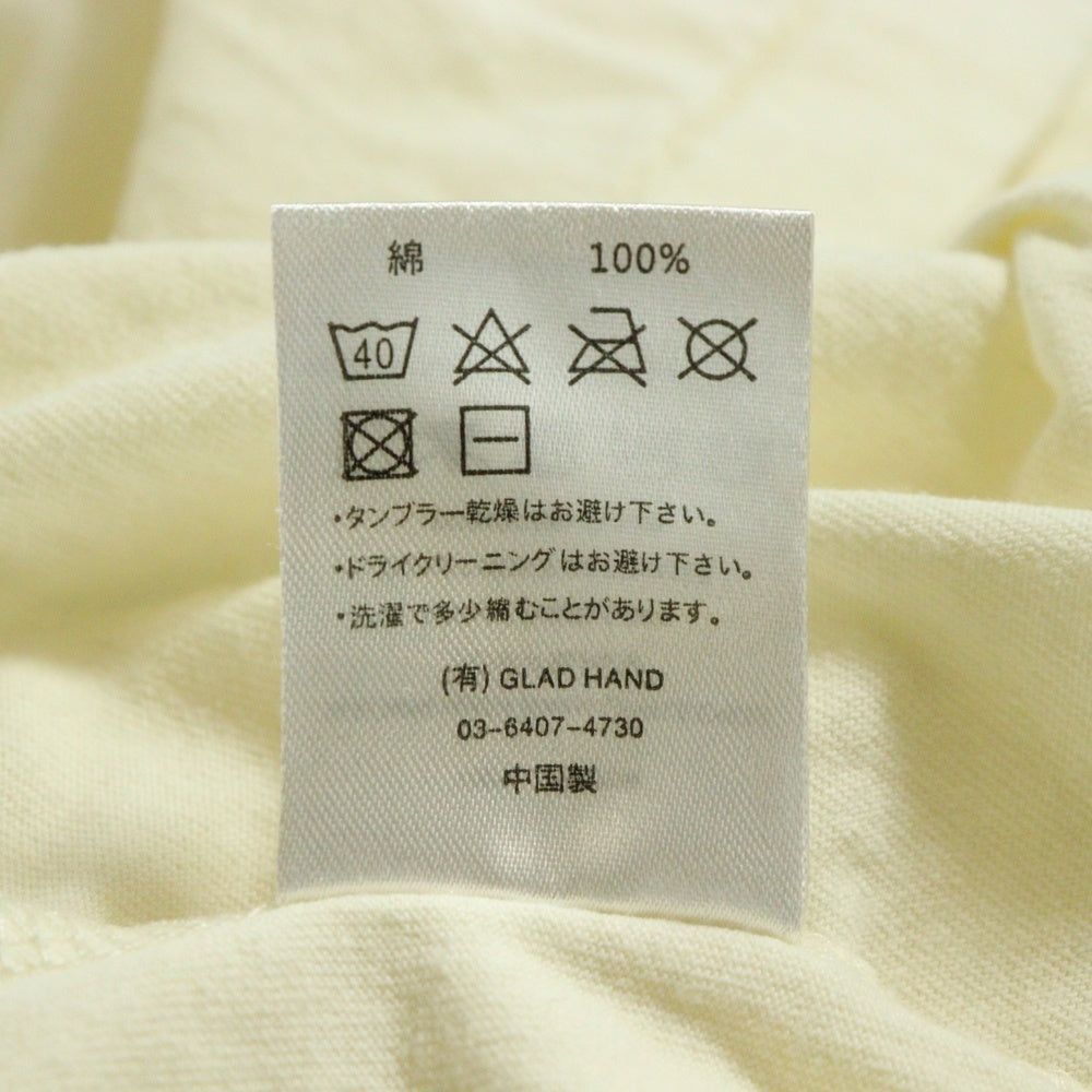 GLAD HAND(グラッドハンド) ヘンリーネック長袖Tシャツ カットソー ホワイト