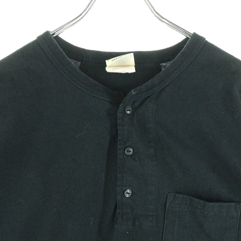 GLAD HAND(グラッドハンド) ヘンリーネック半袖Tシャツ カットソー ブラック