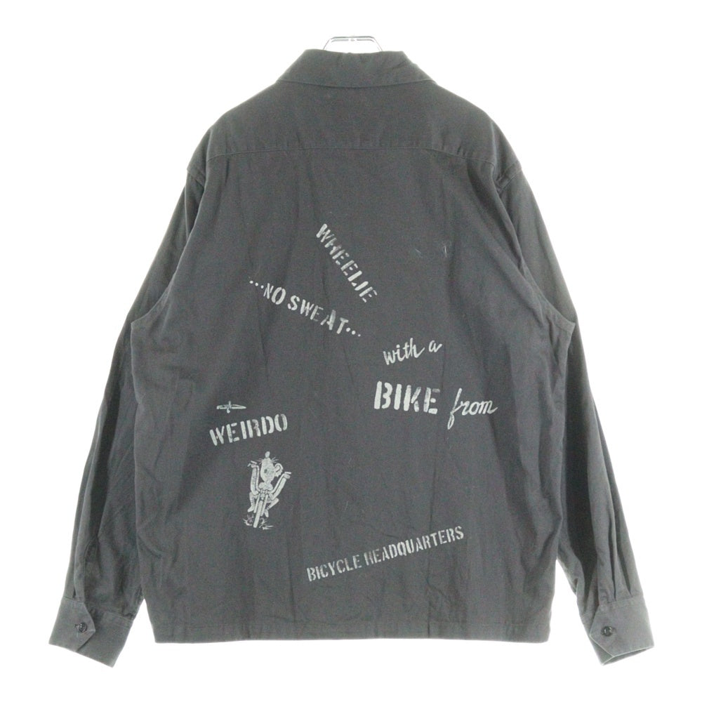 weirdo(ウィアード) オープンカラー 長袖サファリジャケット グレー