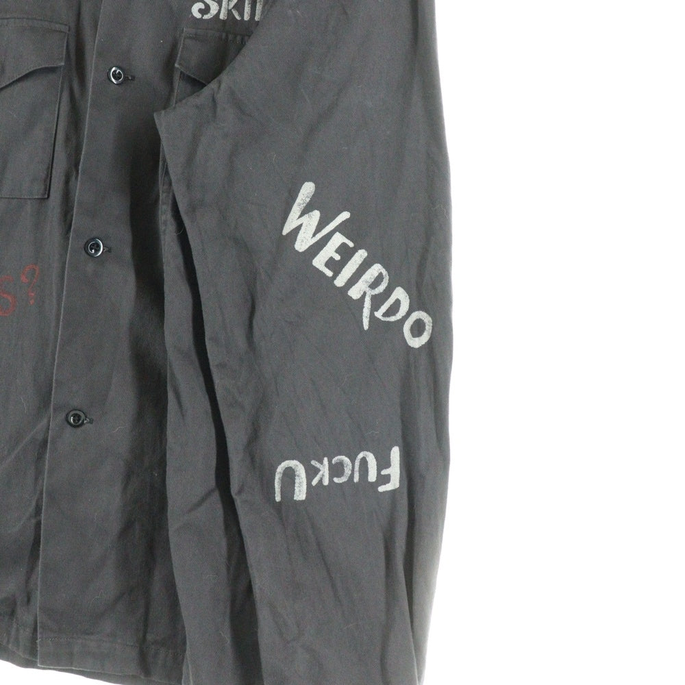 weirdo(ウィアード) オープンカラー 長袖サファリジャケット グレー