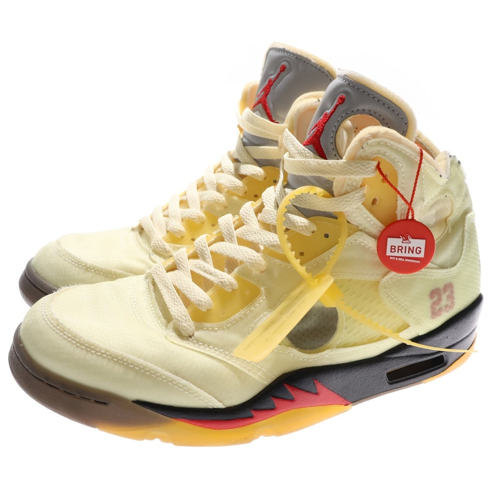 NIKE(ナイキ) ×OFF-WHITE AIR JORDAN 5 RETRO SP SAIL DH8565-100 オフホワイト エアジョーダン5 レトロ セイル ハイカットスニーカー アイボリー US9.5/27.5cm