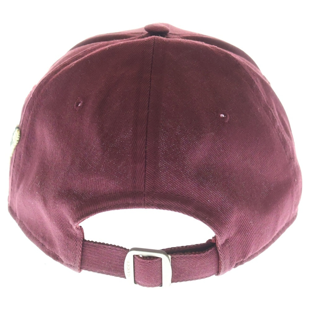 GUCCI(グッチ) 18AW NEW YORK YANKEES BASEBALL CAP バタフライ刺繍ヤンキースベースボールキャップ 帽子 レッド