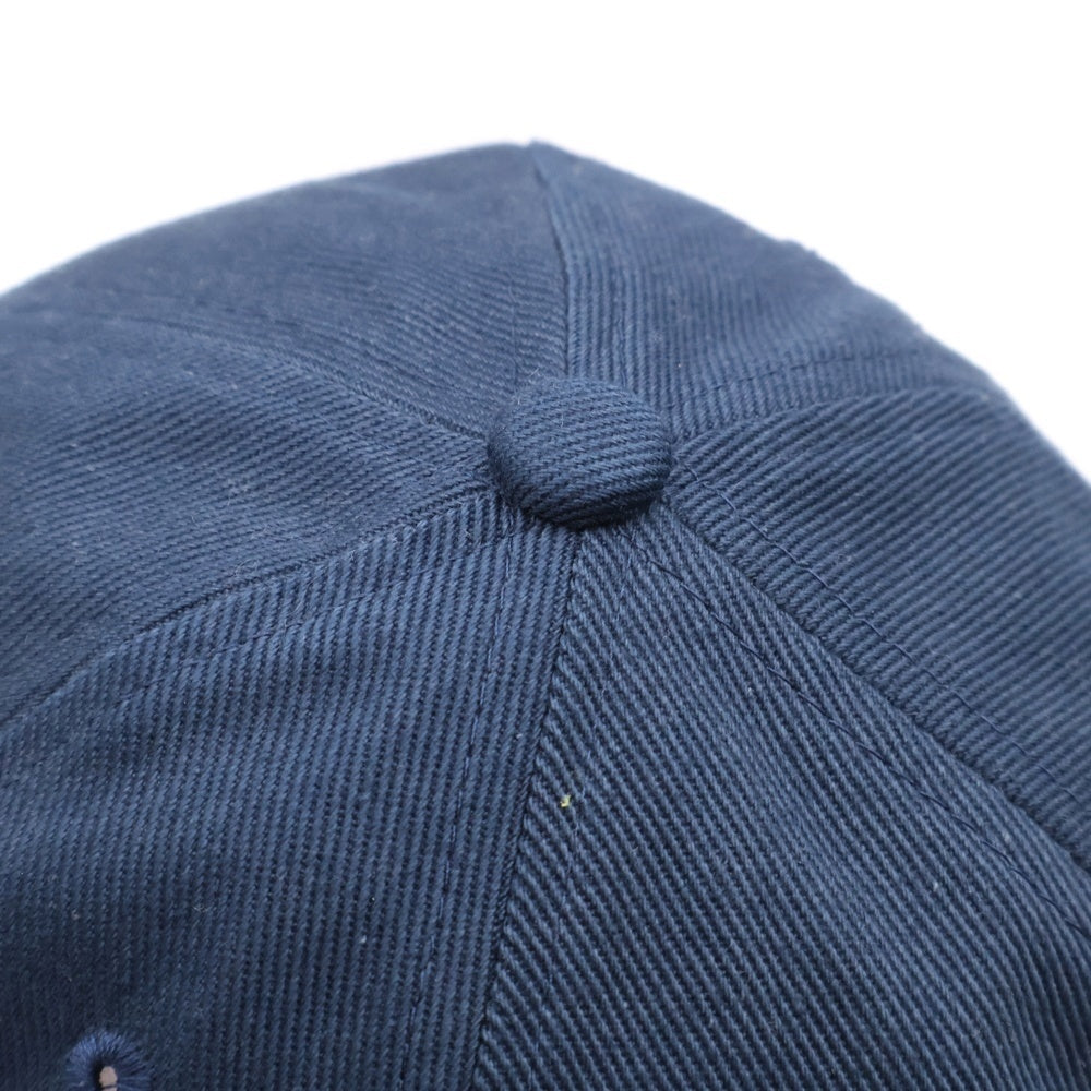 CASABLANCA(カサブランカ) ロゴ刺繍 6パネルベースボールキャップ 帽子 ネイビー AF22-HAT-002